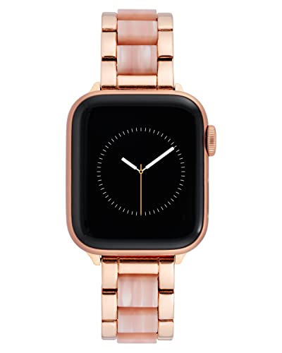 腕時計 アンクライン レディース Anne Klein Fashion Resin Bracelet for Apple Watch, Secure, Adjustable, Apple Watch Replacement Band, Fits Most Wrists (42/44/45mm, Pink and Rose Gold)腕時計 アンクライン レディース