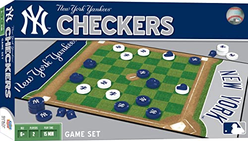 ボードゲーム 英語 アメリカ 海外ゲーム Masterpieces MLB New York Yankees Checkers Board Game, 13 x 21 ボードゲーム 英語 アメリカ 海外ゲーム