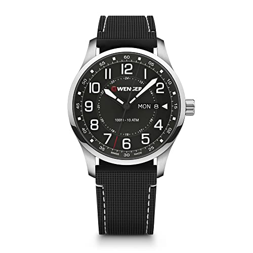 ウェンガー 腕時計（メンズ） 腕時計 ウェンガー スイス メンズ 腕時計 Wenger ATTITUDE Watch, Silver (Bk Silicone)腕時計 ウェンガー スイス メンズ 腕時計