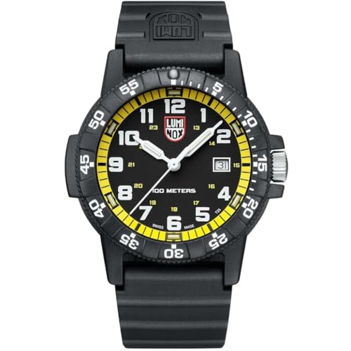 腕時計 ルミノックス アメリカ海軍SEAL部隊 ミリタリーウォッチ メンズ Luminox Leatherback SEA Turtle Giant Outdoor Watch, 44 mm | Black|White|Yellow | 10ATM腕時計 ルミノックス アメリカ海軍SEAL部隊 ミリタリーウォッチ メンズ