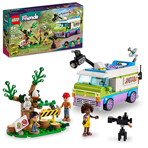 レゴ LEGO Friends Newsroom Van 41749 Building Toy Set, Creative Fun for Ages 6+, Includes Accessories So Kids Can Pretend to Film and Report The News, A Fun Birthday Gift for Kids Who Love Role Playレゴ