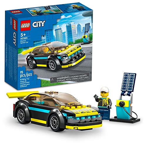 レゴ LEGO City Electric Sports Car 60383, Toy for 5 Plus Years Old Boys and Girls, Race Car for Kids Set with Racing Driver Minifigure, Building Toysレゴ