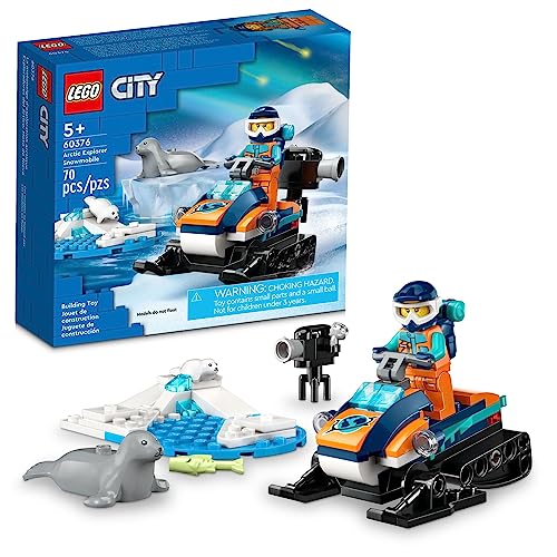 レゴ LEGO City Arctic Explorer Snowmobile 60376 Building Toy Set, Snowmobile Playset with Minifigures and 2 Seal Figures for Imaginative Role Play, Fun Gift Idea for 5 Year oldsレゴ