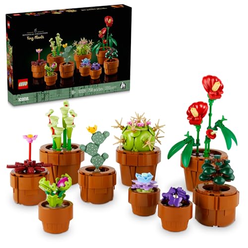 レゴ LEGO Icons Tiny Plants Building Set for Flower-Lovers, Cactus Gift Idea, Carnivorous, Tropical & Arid Flora, Mother's Day D?cor, Botanical Collection, Creative Build and Display Set for Adults, 10329レゴ