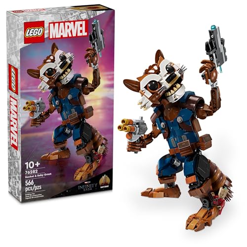 レゴ LEGO Marvel Rocket Baby Groot Minifigure, Guardians of The Galaxy Inspired Marvel Toy for Kids, Buildable Marvel Action Figure for Play and Display, Gift for Boys and Girls Ages 10 and Up, 76282レゴ