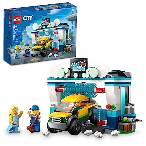 レゴ LEGO City Car Wash 60362 Building Toy Set, Fun Gift Idea for Kids Ages 6+, Features Spinnable Washer Brushes and Includes an Automobile and 2 Minifiguresレゴ
