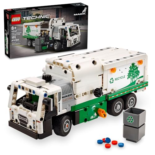 レゴ LEGO Technic Mack LR Electric Garbage Truck Toy, Buildable Kids Truck for Pretend Play, Great Gift for Boys, Girls and Kids Ages 8 and Up who Love Recycling Truck Toys and Vehicles, 42167レゴ