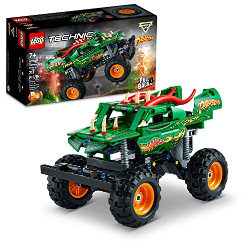 レゴ LEGO Technic Monster Jam Dragon Monster Truck Toy for Boys and Girls, 2in1 Racing Pull Back Car Toys for Off Road Stunts, Kids Birthday Gift Idea, Great Activity for Kids, 42149レゴ