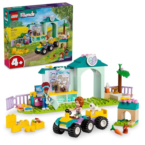 レゴ LEGO Friends Farm Animal Vet Clinic Toy, Pretend Play Building Kit, Gift for 4 Year Old Girls and Boys, Includes 2 Mini-Doll Characters and 3 Animals, Farm Animal Toy and Farm Vet Accessories, 42632レゴ