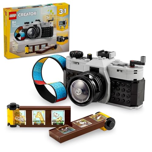 レゴ LEGO Creator 3 in 1 Retro Camera Toy, Transforms from Toy Camera to Retro Video Camera to Retro TV Set, Photography Gift for Boys and Girls Ages 8 Years Old and Up Who Enjoy Creative Play, 31147レゴ