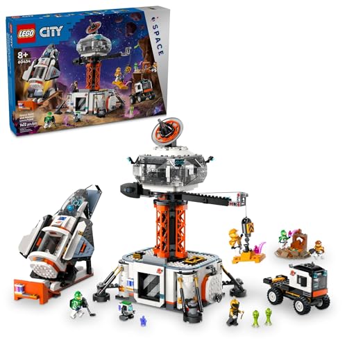 쥴 LEGO City Space Base and Rocket Launchpad, Planet Exploration Toy, Building Kit for Creative Role Play, Rocket Ship Toy for Kids Ages 8 Plus, 6 Minifigures, Robot and 2 Alien Action Figures, 60434쥴
