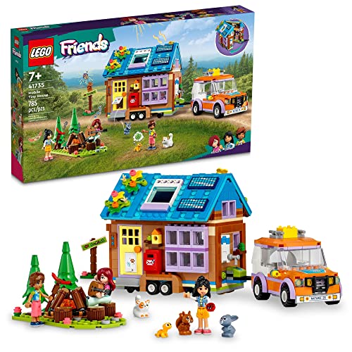 レゴ LEGO Friends Mobile Tiny House 41735, Forest Camping Dollhouse Pretend Play Set with Toy Car to Enjoy The Great Outdoors, Includes Leo & Liann Friendship Mini-Dolls, Gift Idea for Kids 7 Plusレゴ