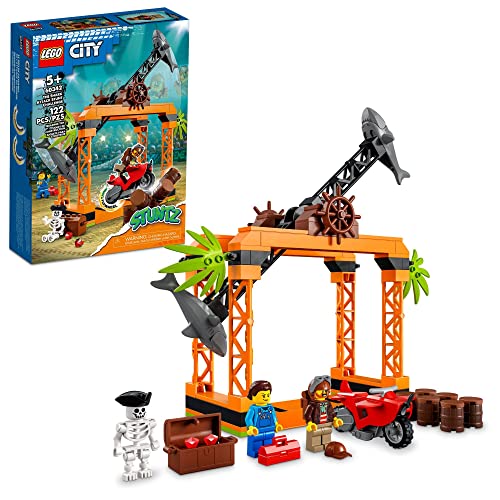 レゴ LEGO City Stuntz The Shark Attack Stunt Challenge Adventure Series Toy with Flywheel Powered Stunt Bike & Racer Minifigure, Toys for Kids Years Old and Up, 60342レゴ