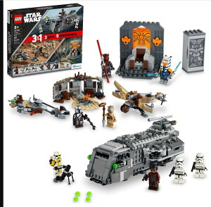 レゴ LEGO Star Wars Galactic Adventures 66708, 3-in-1 Building Toy Gift Set: The Mandalorian Trouble on Tatoonie and Imperial Armored Marauder and Clone Wars Duel on Mandaloreレゴ