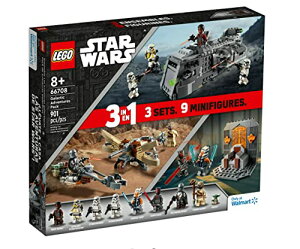 レゴ LEGO Star Wars Galactic Adventures 66708, 3-in-1 Building Toy Gift Set: The Mandalorian Trouble on Tatoonie and Imperial Armored Marauder and Clone Wars Duel on Mandaloreレゴ