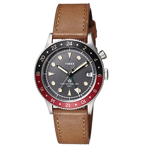 腕時計 タイメックス メンズ TIMEX TW2V74000 Waterbury Traditional GMT Watch, Black, Dial, Stainless Steel, Automatic, 1.5 inches (39 mm), Men 039 s, Brown, Black腕時計 タイメックス メンズ