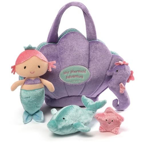 ガンド GUND ぬいぐるみ リアル お世話 GUND Safco Products Baby Play Soft Collection, Mermaid Adventure 5-Piece Plush Playset with Rattle, Squeaker and Crinkle Plush Toys, Sensory Toy for Babies and Newborns, 8”ガンド GUND ぬいぐるみ リアル お世話