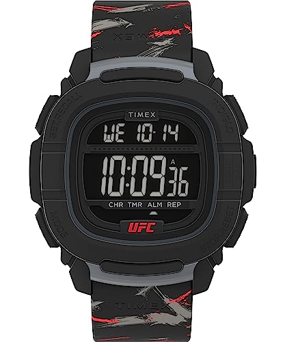 腕時計 タイメックス メンズ Timex UFC Men's Shockxl 47mm Watch - Black Strap Digital Dial Black Case腕時計 タイメックス メンズ