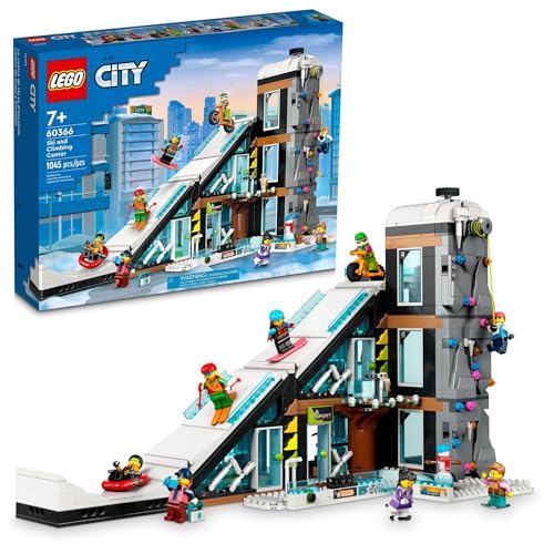 レゴ LEGO City Ski and Climbing Center 60366 Building Toy Set, 3-Level Building with a Ski Slope, 8 Minifigures and 2 Animal Figures for Imaginative Winter Sports Play, Christmas Toy for Kids and Ski Fansレゴ 1