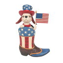 エネスコ Enesco 置物 インテリア 海外モデル アメリカ Enesco Jim Shore Heartwood Creek Patriotic Dog Holding Flag in a Cowby Boot Figurine, 9.25 Inch, Multicolorエネスコ Enesco 置物 インテリア 海外モデル アメリカ