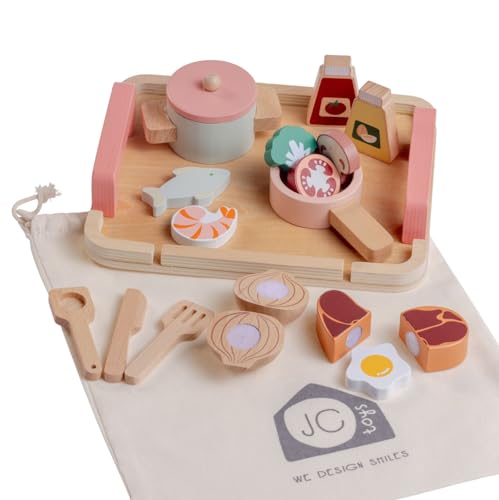 ジェーシートイズ 赤ちゃん おままごと ベビー人形 JC Toys Parfait Collection | Real Wood 16 Piece Kitche...