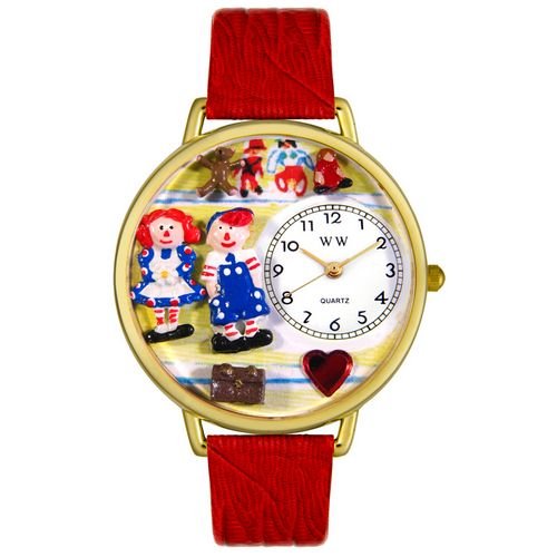 楽天angelica腕時計 気まぐれなかわいい プレゼント クリスマス ユニセックス WHIMS-G0220006 Whimsical Gifts Raggedy Ann & Andy 3D Watch | Gold Finish Large | Unique Fun Novelty | Handmade in腕時計 気まぐれなかわいい プレゼント クリスマス ユニセックス WHIMS-G0220006