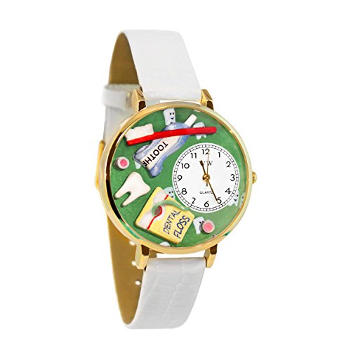 気まぐれな腕時計 かわいい プレゼント クリスマス ユニセックス G0620032 【送料無料】Whimsical Watches Women's G0620032 Unisex Gold Dental Assistant White Leather And Goldtone W気まぐれな腕時計 かわいい プレゼント クリスマス ユニセックス G0620032