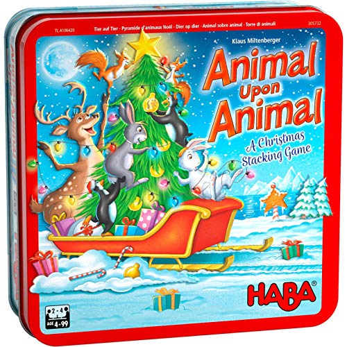 ボードゲーム 英語 アメリカ 海外ゲーム HABA Animal Upon Animal Christmas Limited Edition Wooden St...
