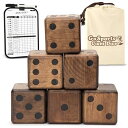 ボードゲーム 英語 アメリカ 海外ゲーム GoSports Giant Wooden Playing Dice Set with Rollzee and Far...