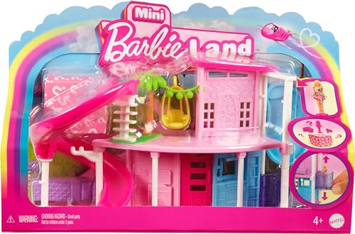 バービー バービー人形 Barbie Mini BarbieLand Doll House Sets, Mini Dreamhouse with Surpris...