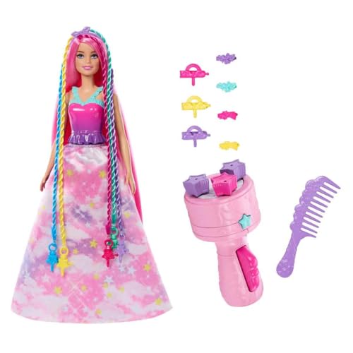 バービー バービー人形 Barbie -Doll Magical Braided Hair Rainbow Hair Extensions Twist Tool...