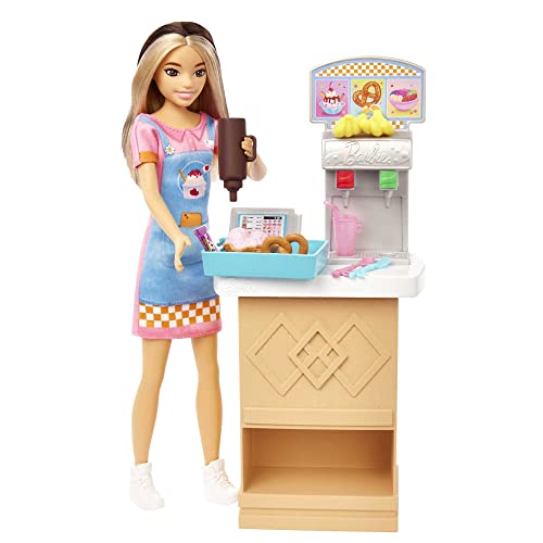 バービー バービー人形 Barbie First Jobs Skipper Set with Doll Model, Snack Bar with Counte...