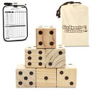 ボードゲーム 英語 アメリカ 海外ゲーム GoSports Giant Wooden Playing Dice Set with Rollzee and Far...