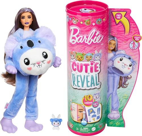 バービー バービー人形 Barbie Cutie Reveal Doll & Accessories with Animal Costume & 10 Surp...