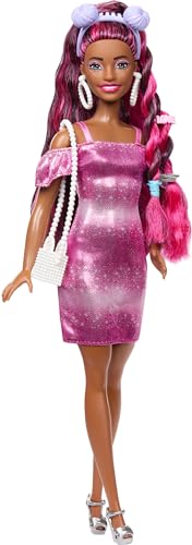 バービー バービー人形 Barbie Fun & Fancy Set, Fashion Doll with Extra-Long Color-Streaked ...