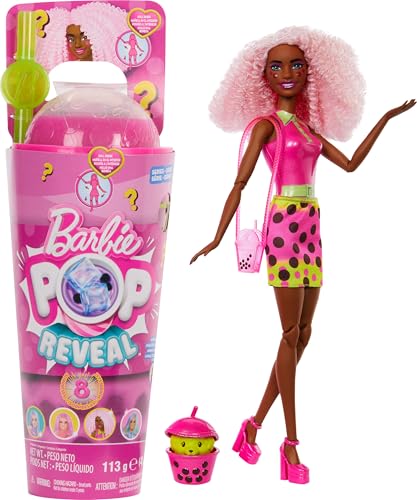 バービー バービー人形 Barbie Pop Reveal Doll & Accessories, Bubble Tea Series with Pet, 8 ...
