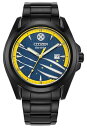 腕時計 シチズン 逆輸入 海外モデル 海外限定 Citizen Men's Eco-Drive Marvel Wolverine Black Ion Plated Watch with Black Leather Strap and Pin Gift Set,Blue Dial, Luminous Hands, 42mm (Model: AW1435-66W)腕時計 シチズン 逆輸入 海外モデル 海外限定