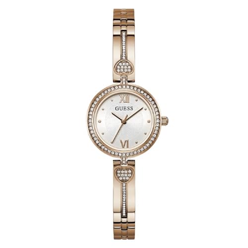 腕時計 ゲス GUESS レディース GUESS Women's 27mm Watch - Rose Gold Tone G-Link White Dial R...
