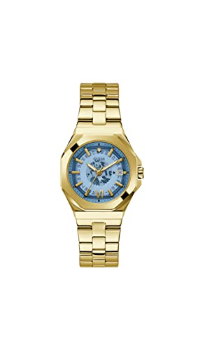 ӻ  GUESS ǥ GUESS Ladies 34mm Watch - Gold Tone Strap Turquoise Dial Gold...