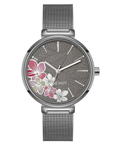 腕時計 ナインウェスト レディース Nine West Women's Floral Dial Mesh Bracelet Watch腕時計 ナインウェスト レディース