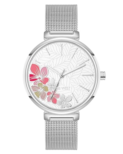 腕時計 ナインウェスト レディース Nine West Women's Floral Dial Mesh Bracelet Watch腕時計 ナインウェスト レディース