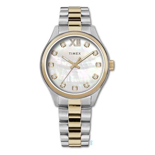 腕時計 タイメックス レディース Timex Women's Legacy 34mm Watch - Two-Tone Bracelet Mother of P...