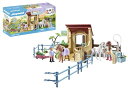 プレイモービル ブロック 組み立て 知育玩具 ドイツ Playmobil Riding Stable Playset - 100 Piece Horse Toy Figure Set Includes 2 Rider Figurines, 2 Horses, 96 Accessories for Kids Ages 4+ - Stable with Gatプレイモービル ブロック 組み立て 知育玩具 ドイツ