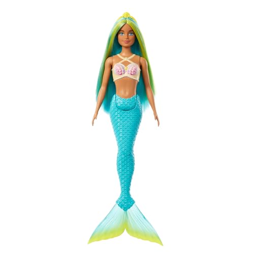 バービー バービー人形 Barbie Mermaid Doll with Two-Tone Blue & Yellow Fantasy Hair & Headb...