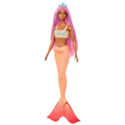 バービー バービー人形 Barbie Mermaid Doll with Pink Fantasy Hair & Headband Accessory, Toy...