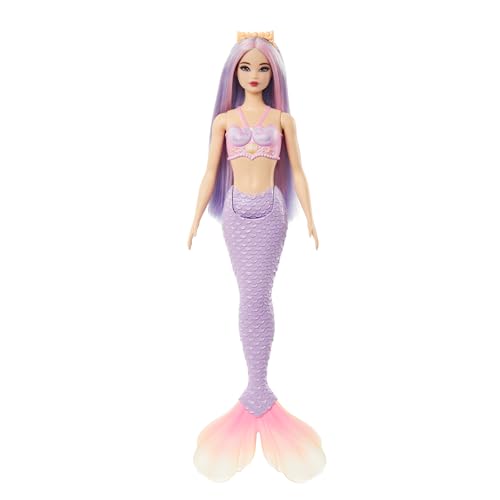 バービー バービー人形 Barbie Mermaid Doll with Pink & Lilac Fantasy Hair & Headband Access...