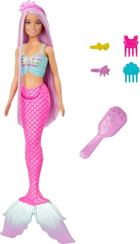 バービー バービー人形 Barbie Mermaid Doll with 7-Inch-Long Pink Fantasy Hair & Colorful Ac...