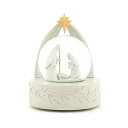 スノーグローブ 雪 置物 インテリア 海外モデル DEMDACO LED Holy Family Classic White 7 x 5 Inch Musica...