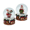 スノーグローブ 雪 置物 インテリア 海外モデル Christmas Snow Globes Santa Wreath and Gift Box Water G...