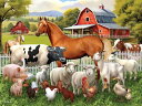 ジグソーパズル 海外製 アメリカ Ceaco - Tom Wood - Farm Animal Friends - 300 Oversized Piece Ji...